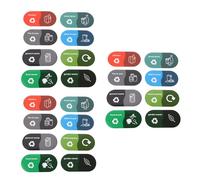 Create idea 24Pcs Mixed Recycling Labels Bin Stickers for Kitchen Office Utility Room Laundry Room 100x50mm
