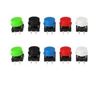 Create idea 25pcs 12x12x7.3mm 4Pin Tactile Switch Momentary Switches 12V Red White Blue Black Green