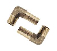 Create idea 2Pcs 1/4inch/6mm Barb Brass Hose Fitting 90 Degree Elbow Fuel Hose Joiner Pipe Connector Adapter Male Thread BSP 1/4 Inch for Air Water Fuel Oil