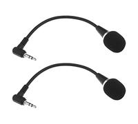 Create idea 2PCS 3.5mm Mini Flexible Microphone Noise Canceling Mic for PC Laptop Amplifier Tablet Desktop Audio Input Devices Voice Chat Voice Recognition Recording