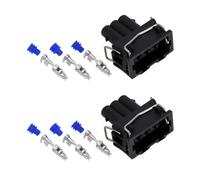Create idea 2pcs 3 Pin Car Wire Harness Connector 357972753 Waterproof Electrical Connector Plug with Terminals Compatible with VW Compatible with Seat Compatible with Skoda