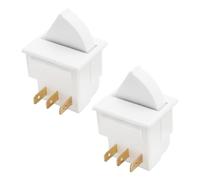 Create idea 2PCS 3-Pin Refrigerator Door Light Switch Compatible with Whirlpool W11396033 12002646 WPW10656771 40.8x29.3mm 125V/5A 250V/2.5A Refrigerator Door Light Sensor White