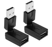 Create idea 2Pcs 360 Degree Rotating USB to USB Adapter USB 2.0 Male to Female Adjustable Extension Converter Accessories for PC Laptop TV DVD Player