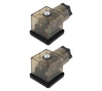 Create idea 2PCS 3pin 2W DC 12V - 14V Solenoid Valve Coil LED Connector 43650A PG11 Din for Industrial Hydraulic Pneumatic Pipeline Brown
