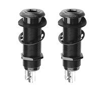 Create idea 2Pcs 6.35mm Stereo Barrel Jack Socket with 4 Pin Guitar Bass 1/4" Barrel Jack Cylinder Input Output Jacks Guitar Accessories Copper Black