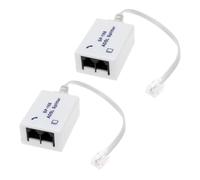 Create idea 2pcs ADSL Filter Splitter Suitable for Telephone Line 1 to 2 RJ11 6P4C 6P2C Male to Dual Female Phone Modem Converter Adapter