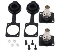 Create idea 2pcs BNC D-Type Panel Mount Connector 75 Ohm for SDI Video 31x26mm Black