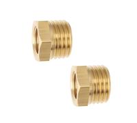 Create idea 2Pcs Brass Reducing Nipple Short M14x1.5 Male to M10x1.0 Female Adapter 11.4x14mm for Pressure Gauge