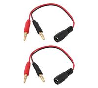 Create idea 2pcs DC 5521 Female to 4mm Banana Goggles Battery Charge Lead Cable FSV2206 Compatible with Fat Shark