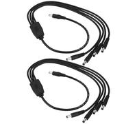 Create idea 2pcs DC5521 Splitter Power Cable 1 Male to 4 Male Adapter Splitter Extension Cable Suitable for Camera Led Strip Light Laptops Etc