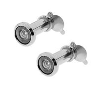Create idea 2pcs Door Viewer Peephole Barrel Diameter 14mm for Thickness 35mm to 55mm Doors 220° Wide Angle Spy Hole with Privacy Cover for Home Office Hotel Silver