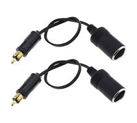 Create idea 2Pcs European Male Din Plug Cigarette Lighter Adapter Compatible with BMW Motorcycles and Cars Accessories for Phones GPS Car Audio MP3 Power