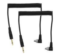 Create idea 2PCS Flash Spiral Cable Flash Cord Digital Camera Sync Lead 3.5mm to PC Sync Cord Compatible with Nikon Compatible with Canon Camera Accessories