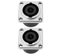 Create idea 2PCS NL8MPR Panel Mount Receptacle Socket Connector 8 Pole D-Type Twist Lock Audio Speakon Adapter for NL8FC NL8FX NLT8X NL8FC NL8FX Silver Plated