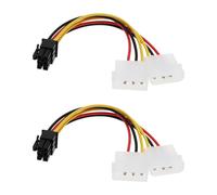 Create idea 2pcs PCI-E 6 Pin to Dual 4 Pin Molex Power Cable Adapter Graphics Card Power Supply Adapter Female to Male Converter Cable, 15cm