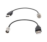 Create idea 2pcs RG174 Cable BNC Male Female to USB 2.0 Male Connector Adapter Suitable for Power Coaxial Test (20cm 50 Ohm)