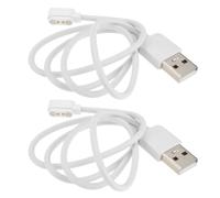 Create idea 2pcs Smart Helmet Magnetic Charge Cables 2 pin 2.84mm 60cm Magnetic Charger Compatible with Livall Smart Helmets BH51T BH51M BH50T White
