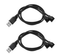 Create idea 2PCS USB to Double Head 3-Pin/4-Pin PC Fan 5V Sleeved Fan Power Adapter Cable for 12V Computer Fans USB to 3 Pin/4 Pin Case Fan Adapter Connector Cable