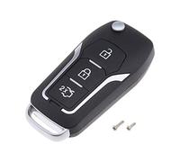 Create idea 3-button Car Remote Folding Key Fob Case Replacement Shell HU101 Key Blank Compatible with Fiesta Mondeo Focus with Screws