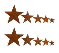 Create idea 30pcs Metal Rusty Barn Star Vintage Country Hanging Star with Hole 25mm 40mm 50mm 60mm 100mm 5 Size for DIY Crafts Vintage Farmhouse Home Door Wall Decor