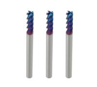 Create idea 3pcs 4mm HRC 65 CNC Milling Cutter Drill 45 Deg Blue Nano Coating Suitable for Carbon Steel Alloy Steel