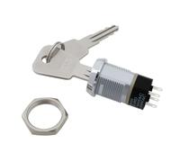 Create idea 4 Pin Electronic Dual Turn Key 2NO-2NC Switch 2A/250V 4A/125V 19mm Suitable for Various Panels Control Boxes