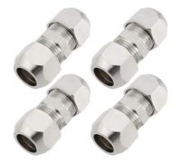 Create idea 4Pcs 10mm Copper Compression Fitting Straight Tube Compression Ferrule Fittings for Hydraulic Pipes Cooling Pipes Fuel System 10x36.5mm Silver
