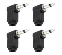 Create idea 4Pcs 3.5mm Mono Jack Plug 90 Degree Angle Soldering Audio Adapter for Headphone MP3 Players Speakers