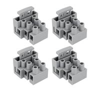 Create idea 4pcs 3 Pole Fused Terminal Block 10A Fuse Connector for Electrical Equipment that Requires Circuit Protection and Power Distribution Gray