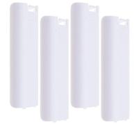 Create idea 4PCS Battery Back Door Cover Shell Compatible with Nintendo Wii Remote Controller Replacement Plastic Battery Lid White