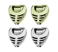 Create idea 4Pcs Guitar Pick Holder Replacement Guitar Plectrum Case Guitar Plucked Case Guitar Accessories 32x36x11mm /1.25"x1.41"x0.43" Gold&Silver