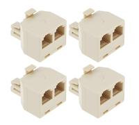 Create idea 4Pcs RJ12 Telephone Splitter Adapter 6P6C 1 Male to 2 Female Telephone Line Splitters for Landline Fax Machine