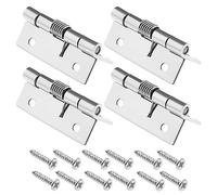 Create idea 4PCS Self-Opening Spring Hinges 304 Stainless Steel Self-Closing Spring Door Hinges Automatic Closing Hinges for Invisible Doors (2 Inch)
