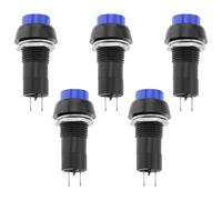Create idea 5pcs 12mm Latching Push Button Switch SPST ON OFF Switch Self-reset switch for Mobility Scooter Car Trumpet Home AC 250V/1.5A 125V/3A, Blue