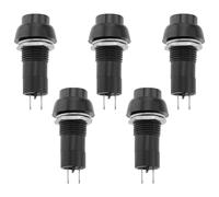 Create idea 5pcs 12mm Latching Push Button Switch SPST ON OFF Switch Self-reset switch for Mobility Scooter Car Trumpet Home AC 250V/1.5A 125V/3A, Black