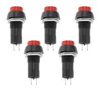 Create idea 5pcs 12mm Latching Push Button Switch SPST ON OFF Switch Self-reset switch for Mobility Scooter Car Trumpet Home AC 250V/1.5A 125V/3A, Red