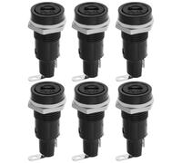 Create idea 6Pcs 10A 250V Fuse Panel Mount Holder Bracket for 5.2x20mm Glass Fuses