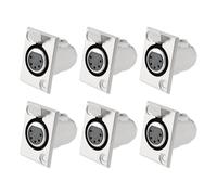 Create idea 6pcs 5-Pin Microphone XLR Female Panel Jack Gold-Plated Contacts for Mixing Consoles Power Amplifiers
