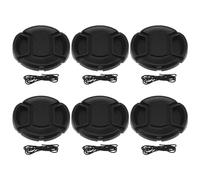 Create idea 6pcs Camera 52mm Lens Cap Snap-on Front Camera Lens Cover Compatible with Nikon Compatible with Sony Compatible with Canon with Anti-Lost Rope