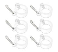 Create idea 6Pcs Rotating Flapole Rings ID 26mm Flag Pole Rings Mounting Clip with Fixed Hook Suitable for Flagpoles with a Diameter of 3/4inch - 1inch, Transparent