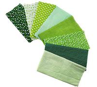 Create idea 8Pcs Quilting Patchwork Fat Quarter Fabric Green Field Style Set 50x50cm Bundle Squares DIY Sewing Pastoral