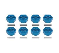 Create idea 8x RC Car Wheel Hexagonal Drive Hub Adapters Blue 12mm Aluminum Alloy Hex Nuts With Pins Universal Fit For 1/10 RC Model Car Spare Part