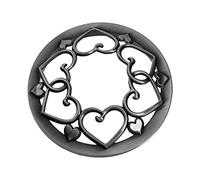 Create Idea Antique Heart Pattern Candle Toppers & Lids - Zinc Alloy Silver