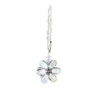 Create idea Blue Flower Suncatcher Crystal Hanging Ornament Car Rear View Mirror Pendant Automotive Interior Charm Decoration Accessories 15cm/5.9 Inch Length