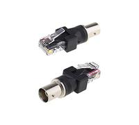Create idea BNC Female to RJ45 Male RF Coaxial Connector Coupler Adapters for Monitoring Equipment Computer Peripheral Equipment Pack of 2