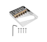Create idea Electric Guitar Vintage Bridge 6 Brass Saddles Chrome Bridge Compatible with Telecaster Tele Guitar Allen Key