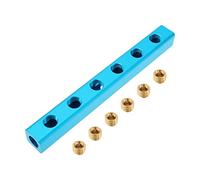 Create idea Manifold Block Splitter 1/4 Inch BSP Thread 6 Ways 9 Ports Compressed Air Distributor Air Hose Splitter Coupler with 1/4 Inch Brass Plug for Air Pumps Cylinders