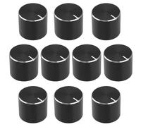 Create idea Pack of 10 13 mm x 15 mm Aluminium Potentiometer Knob, Rotary Knob, Volume Control, Suitable for 6 mm D Type Wave Potentiometer, Black