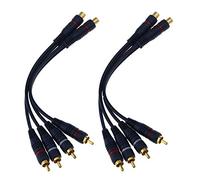 Create idea Pack of 4 Aluminium Alloy RCA Female to Dual 2-RCA Male Gold Plated Adapter