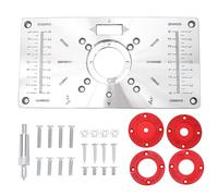 Create idea Router Table Insert Plate Compatible with Makita Routers Aluminum Alloy Trimming Machine with 4X Router Insert Rings 1x Fixing Screws